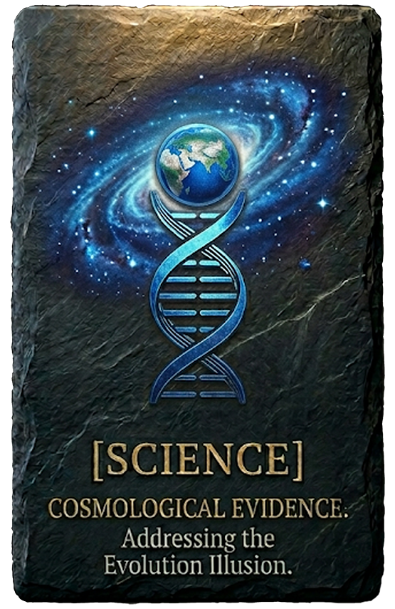 The Science Pillar — DNA helix and Earth in galaxy, Cosmological Evidence